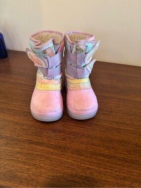 Kids Pink Pastel Waterproof Winter Boots